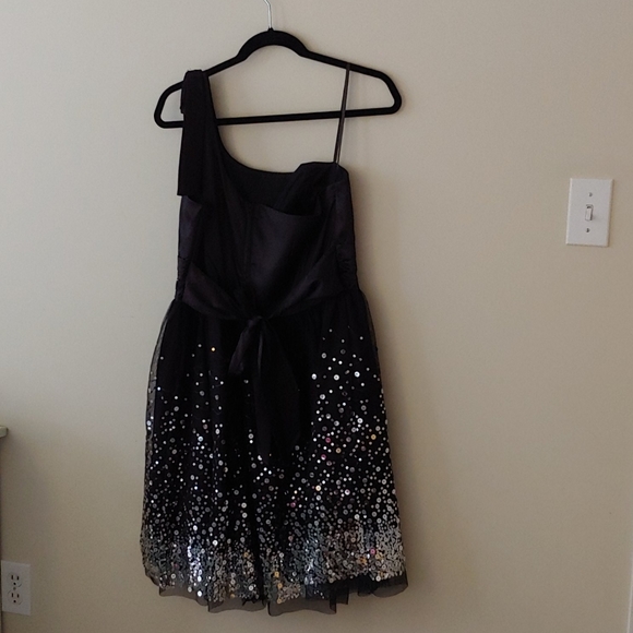 Black Cocktail Dress with Sparkle Detail - Picture 2 of 6